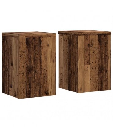 vidaXL Plant Stands 2 pcs Old Wood 25x25x35 cm Engineered Wood — Size: 25 x 25 x 35 cm
