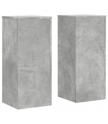vidaXL Plant Stands 2 pcs Concrete Grey 30x30x70 cm Engineered wood — Size: 30 x 30 x 70 cm