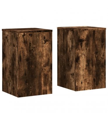 vidaXL Plant Stands 2 pcs Smoked Oak 30x30x50 cm Engineered wood — Size: 30 x 30 x 50 cm