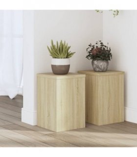 vidaXL Plant Stands 2 pcs Sonoma Oak 20x20x30 cm Engineered Wood — Size: 20 x 20 x 30 cm