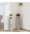 vidaXL Plant Stand 2pcs Concrete Grey 17x17x60 cm Engineered Wood — Size: 17 x 17 x 60 cm