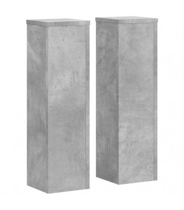 vidaXL Plant Stand 2pcs Concrete Grey 17x17x60 cm Engineered Wood — Size: 17 x 17 x 60 cm