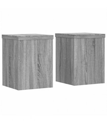 vidaXL Plant Stands 2 pcs Grey Sonoma 15x15x20 cm Engineered Wood — Size: 15 x 15 x 20 cm