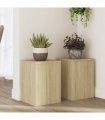 vidaXL Plant Stands 2 pcs Sonoma Oak 25x25x35 cm Engineered Wood — Size: 25 x 25 x 35 cm