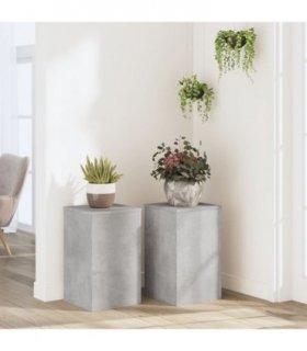vidaXL Plant Stands 2 pcs Concrete Grey 30x30x50 cm Engineered wood — Size: 30 x 30 x 50 cm