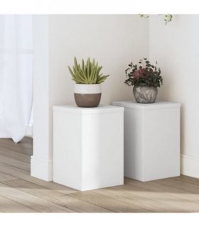 vidaXL Plant Stands 2 pcs White 20x20x30 cm Engineered Wood — Size: 20 x 20 x 30 cm