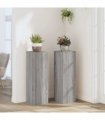 vidaXL Plant Stand 2pcs Grey Sonoma 25x25x80 cm Engineered Wood — Size: 25 x 25 x 80 cm