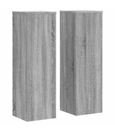 vidaXL Plant Stand 2pcs Grey Sonoma 25x25x80 cm Engineered Wood — Size: 25 x 25 x 80 cm
