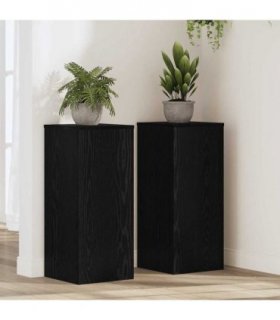 vidaXL Plant Stand 2 pcs Black Oak 30 x 30 x 70 cm Engineered Wood