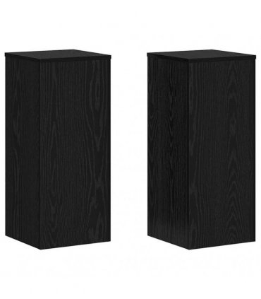 vidaXL Plant Stand 2 pcs Black Oak 30 x 30 x 70 cm Engineered Wood
