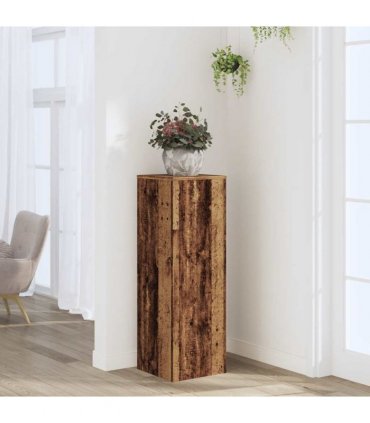 vidaXL Plant Stand Old Wood 33x33x100 cm Engineered Wood