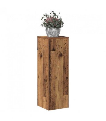 vidaXL Plant Stand Old Wood 33x33x100 cm Engineered Wood