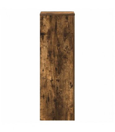 vidaXL Plant Stand Smoked Oak 33x33x100 cm Engineered Wood