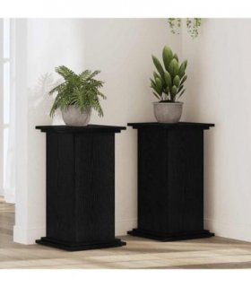 vidaXL Plant Stand Black Oak 33 x 33 x 60 cm Engineered wood