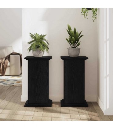 vidaXL Plant Stand Black Oak 33 x 33 x 60 cm Engineered wood
