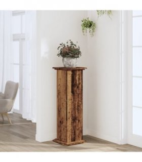 vidaXL Plant Stand Old Wood 33x33x100 cm Engineered Wood — Size: 33 x 33 x 100 cm