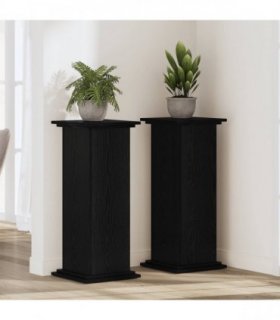 vidaXL Plant Stand Black Oak 33 x 33 x 100 cm Engineered wood