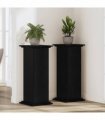 vidaXL Plant Stand Black Oak 33 x 33 x 100 cm Engineered wood