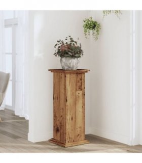 vidaXL Plant Stand Old Wood 33x33x80 cm Engineered Wood — Size: 33 x 33 x 80 cm