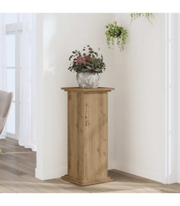 vidaXL Plant Stand Artisan Oak 33x33x80 cm Engineered Wood — Size: 33 x 33 x 80 cm