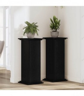 vidaXL Plant Stand Black Oak 33 x 33 x 80 cm Engineered wood