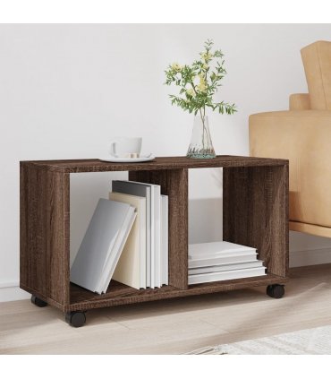 vidaXL Rolling Cabinet Brown Oak 72x33x42.5 cm Engineered Wood