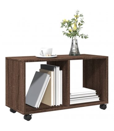vidaXL Rolling Cabinet Brown Oak 72x33x42.5 cm Engineered Wood