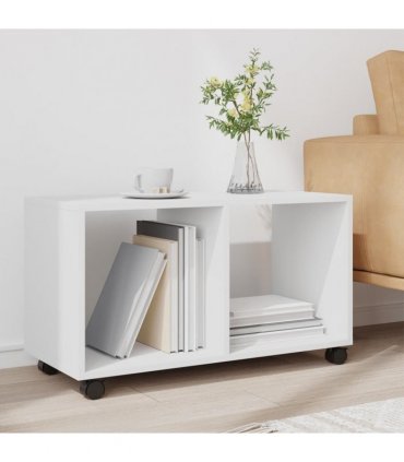 vidaXL Rolling Cabinet White 72x33x42.5 cm Engineered Wood