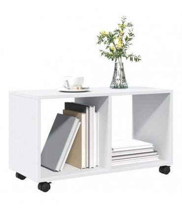 vidaXL Rolling Cabinet White 72x33x42.5 cm Engineered Wood
