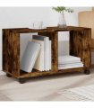 vidaXL Rolling Cabinet Smoked Oak 72x33x42.5 cm Engineered Wood