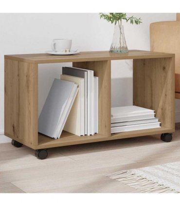 vidaXL Rolling Cabinet Artisian Oak 72x33x42.5 cm Engineered Wood