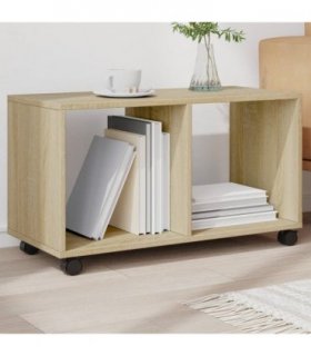 vidaXL Rolling Cabinet Sonoma Oak 72x33x42.5 cm Engineered Wood