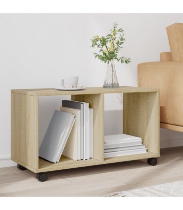 vidaXL Rolling Cabinet Sonoma Oak 72x33x42.5 cm Engineered Wood