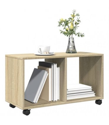 vidaXL Rolling Cabinet Sonoma Oak 72x33x42.5 cm Engineered Wood