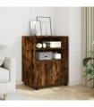 vidaXL Rolling Cabinet Smoked Oak 60x48x81 cm Engineered Wood