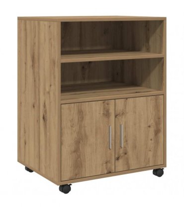 vidaXL Rolling Cabinet Artisian Oak 60x48x81 cm Engineered Wood