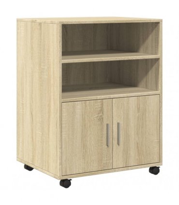 vidaXL Rolling Cabinet Sonoma Oak 60x48x81 cm Engineered Wood