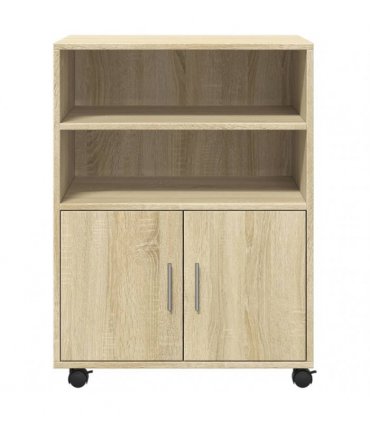 vidaXL Rolling Cabinet Sonoma Oak 60x48x81 cm Engineered Wood
