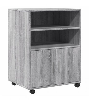 vidaXL Rolling Cabinet Grey Sonoma 60x48x81 cm Engineered Wood