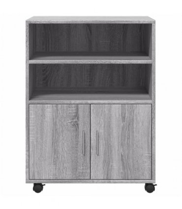 vidaXL Rolling Cabinet Grey Sonoma 60x48x81 cm Engineered Wood