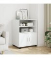 vidaXL Rolling Cabinet White 60x48x81 cm Engineered Wood