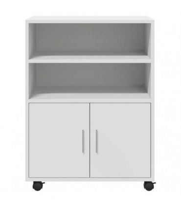 vidaXL Rolling Cabinet White 60x48x81 cm Engineered Wood
