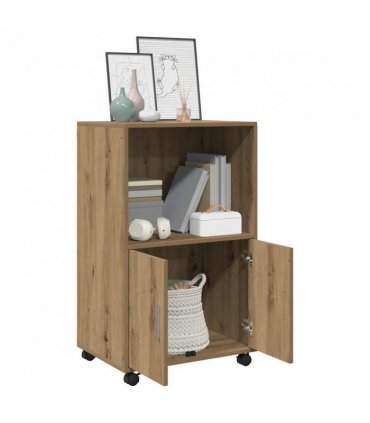 vidaXL Rolling Cabinet Artisian Oak 55x40x91 cm Engineered Wood