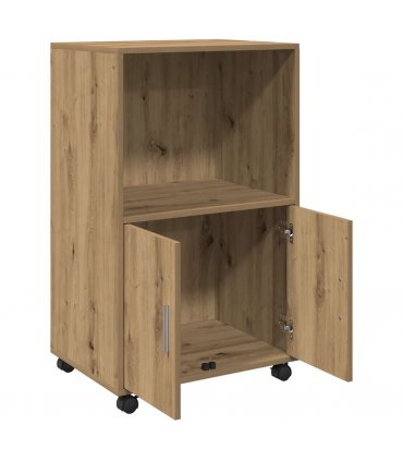 vidaXL Rolling Cabinet Artisian Oak 55x40x91 cm Engineered Wood