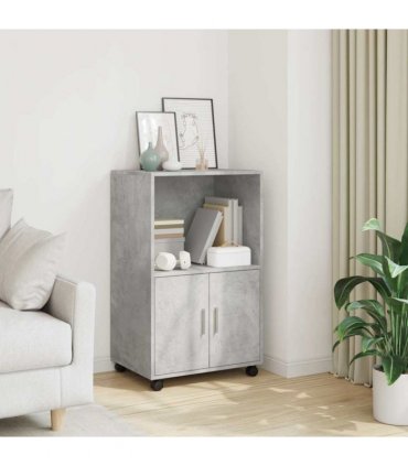 vidaXL Rolling Cabinet Concrete Grey 55x40x91 cm Engineered Wood