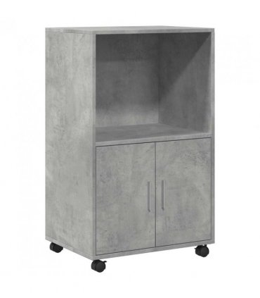 vidaXL Rolling Cabinet Concrete Grey 55x40x91 cm Engineered Wood