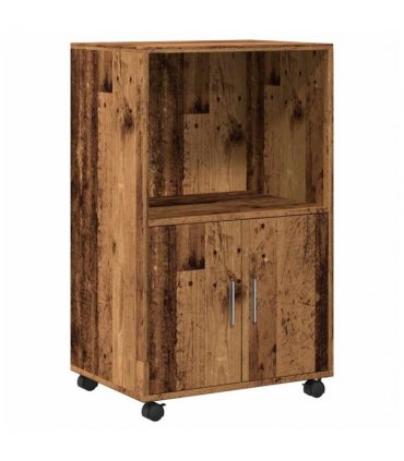 vidaXL Rolling Cabinet Old Wood 55x40x91 cm Engineered Wood