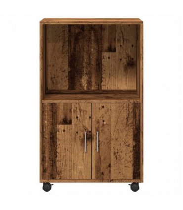 vidaXL Rolling Cabinet Old Wood 55x40x91 cm Engineered Wood