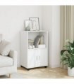 vidaXL Rolling Cabinet White 55x40x91 cm Engineered Wood