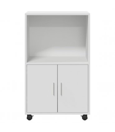 vidaXL Rolling Cabinet White 55x40x91 cm Engineered Wood